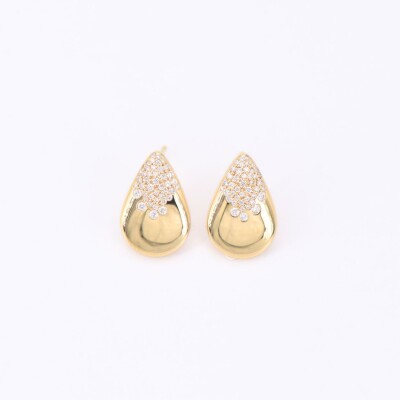 Boucles d'oreilles Collection Lumière or jaune 750 millièmes et diamants