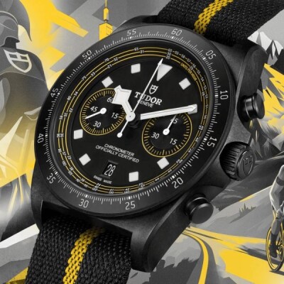 Montre Tudor Pelagos FXD Chrono "Yellow" automatique, 43mm, cadran noir, bracelet tissu noir