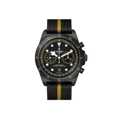 Montre Tudor Pelagos FXD Chrono "Yellow" automatique, 43mm, cadran noir, bracelet tissu noir