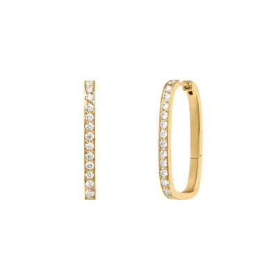 Boucles d'oreilles en or jaune et diamants