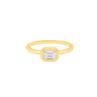 Bague en or jaune centre diamant