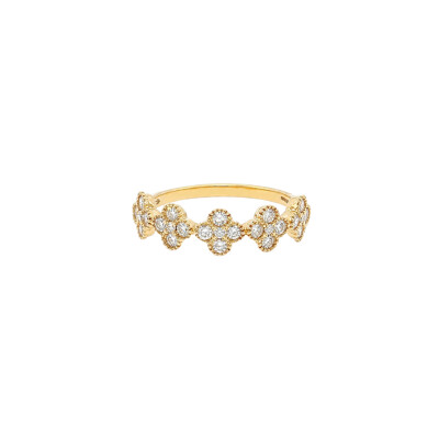 Bague Trèfles en or jaune et diamants