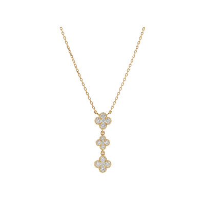 Collier Trèfles en or jaune et diamants