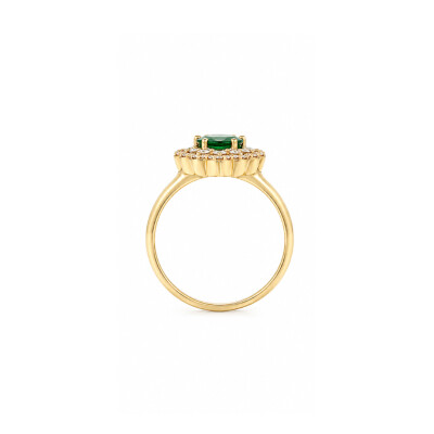 Bague San Marco en or jaune, émeraude et diamants