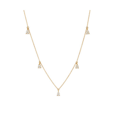 Collier or jaune et diamants poire