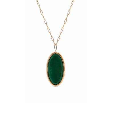 Collier sautoir Rinku or rose et chrysocolle