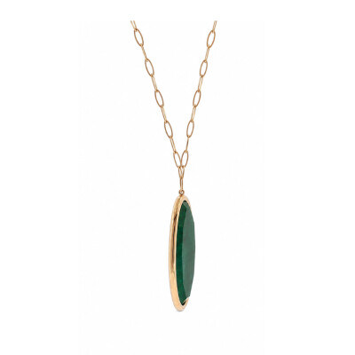 Collier sautoir Rinku or rose et chrysocolle