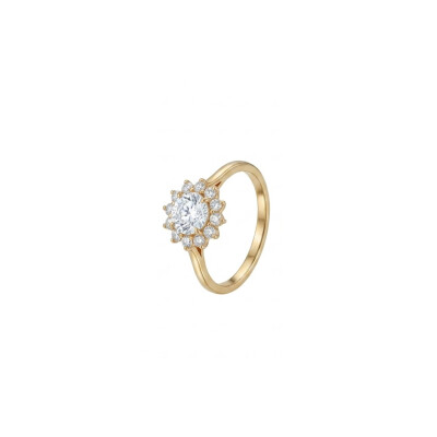 Bague Marguerite, or jaune et diamants