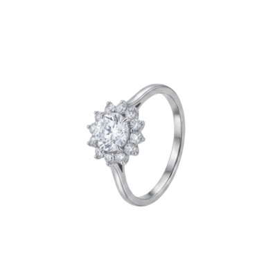 Bague Marguerite, or blanc et diamants