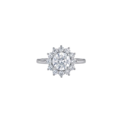 Bague Marguerite, or blanc et diamants
