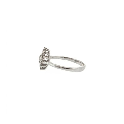 Bague Marguerite, or blanc et diamants