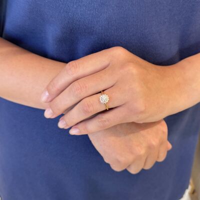 Bague Marguerite, or jaune et diamants