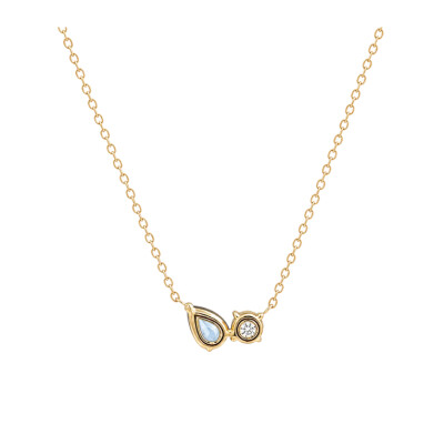 Collier or jaune, saphir et diamant