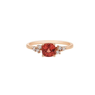 Bague Confetti or rose, saphir et diamants