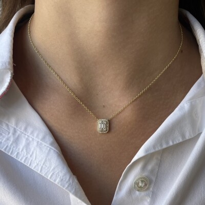 Collier Géométrique or jaune diamants