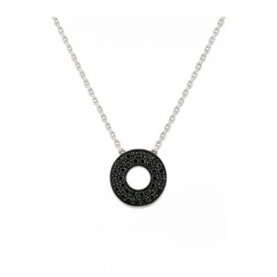 Collier or blanc et diamants noirs
