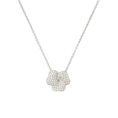 Collier or blanc et diamants