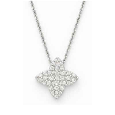 Collier or blanc et diamants