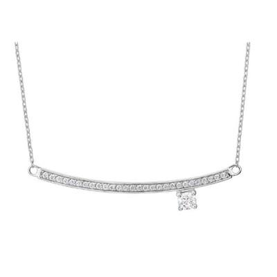 Collier or blanc et diamants