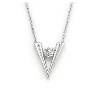 Collier or balnc et diamants