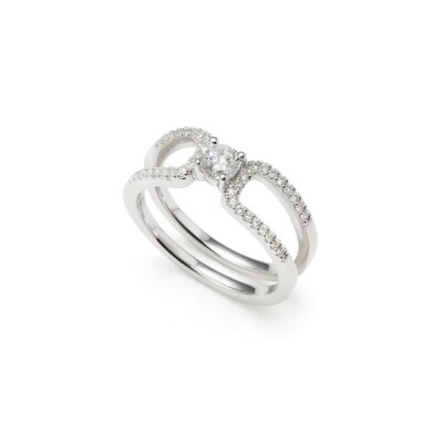 Bague or blanc et diamants