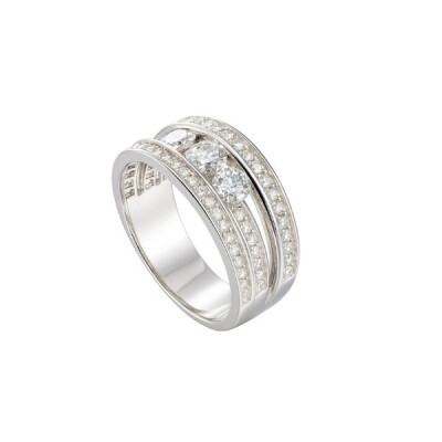 Bague en or blanc et diamants