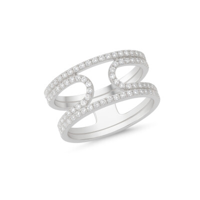 Bague or blanc et diamants