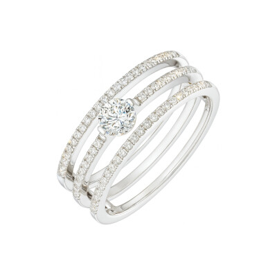 Bague or blanc et diamants