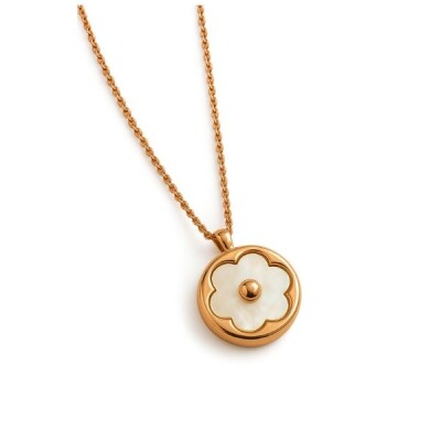 Collier or rose 18 cts et diamant