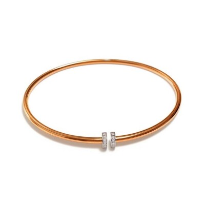 Bracelet or rose et diamants