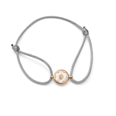 Bracelet or rose, nacre et diamant