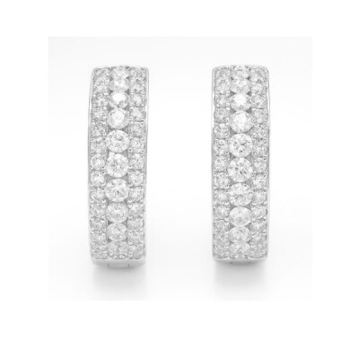 Boucles oreilles or blanc et diamants