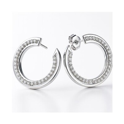 Boucles oreilles or blanc et diamants