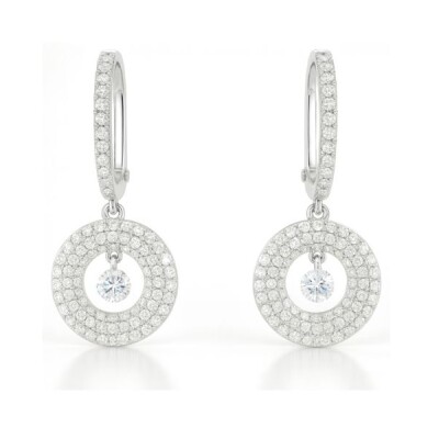 Boucles oreilles or blanc et diamants