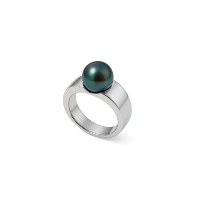 Bague or blanc et perle de Tahiti