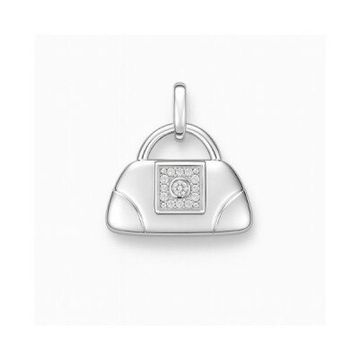 Pendentif en forme de sac, or blanc et diamants
