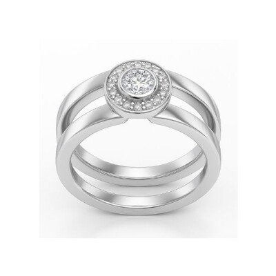 Bague or blanc et diamants