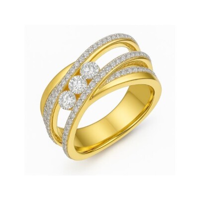 Bague or jaune et diamants
