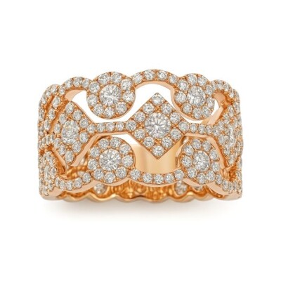 Bague or rose et diamants