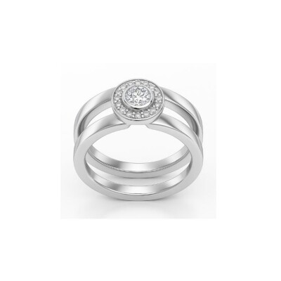 Bague or blanc et diamants