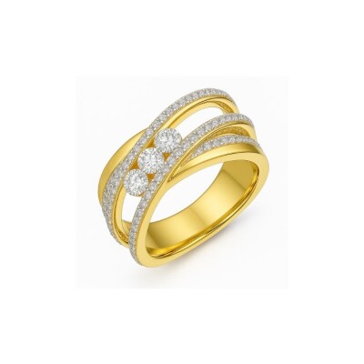 Bague or jaune et diamants