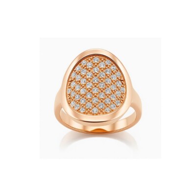 Bague or jaune pavage diamants