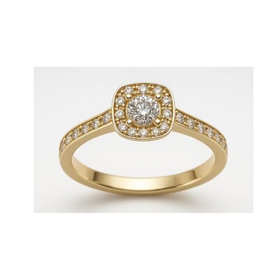 Bague or jaune et diamants
