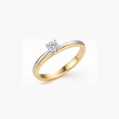 Bague or bicolore et diamant