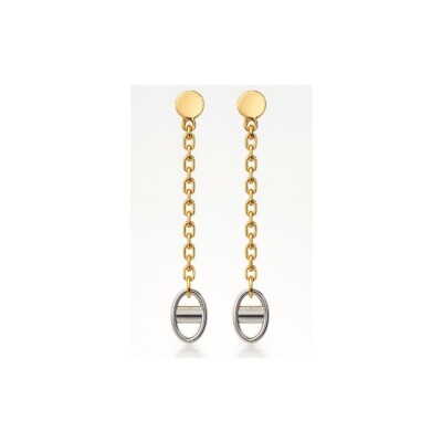 Boucles d'oreille or jaune et or blanc