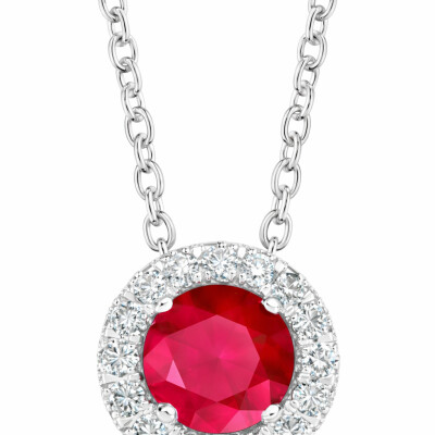 Cillier Or blanc 18 cts, Rubis et Diamants