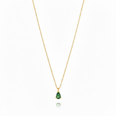 Collier or jaune et émerade