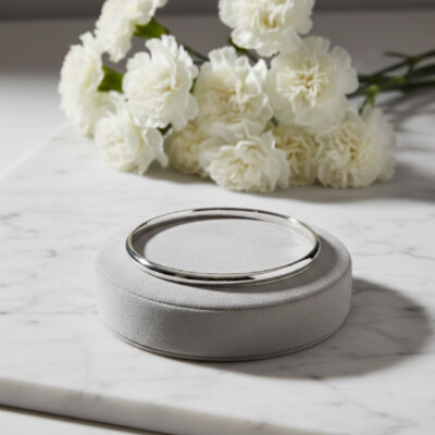 Bracelet jonc or blanc