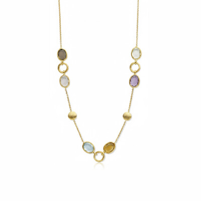 Collier or jaune et pierres fines