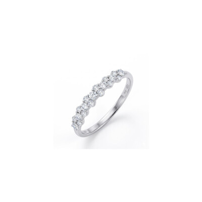 Alliance or blanc 18 cts et diamants
